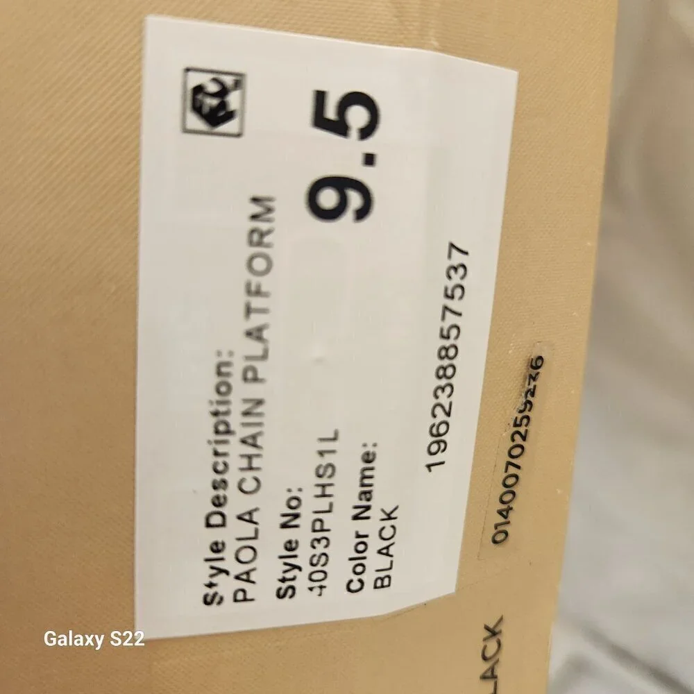 NWT Michael Kors Black Paola Chain Platform Black Leather 9.5. NIB - Picture 9 of 14